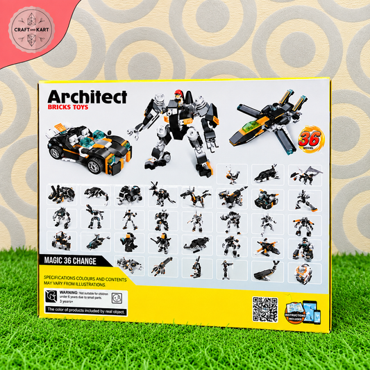 Brick Building Architect 36-in-1 Magic Change Building Bricks Toy Set