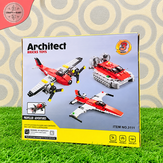 Brick Building Architect 3-in-1 Propeller Adventures Building Bricks Toy Set
