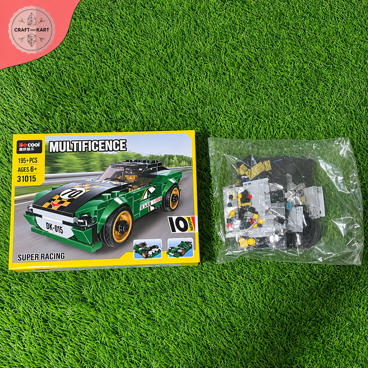 Brick Building 10-in-1 Super Racing Car Building Blocks Set β 195+ PCS STEM Construction Toy for Kids 6+
