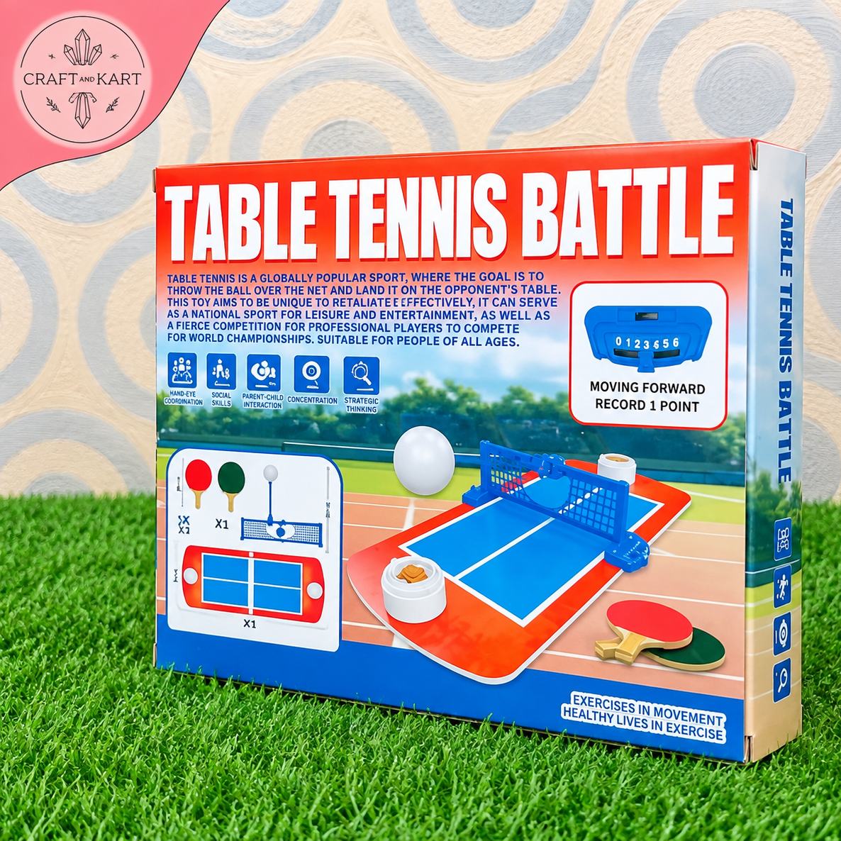 Table Tennis Battle Game Set for Kids β Mini Ping Pong Table with Rackets, Balls & Net | Indoor Outdoor Family Sports Toy