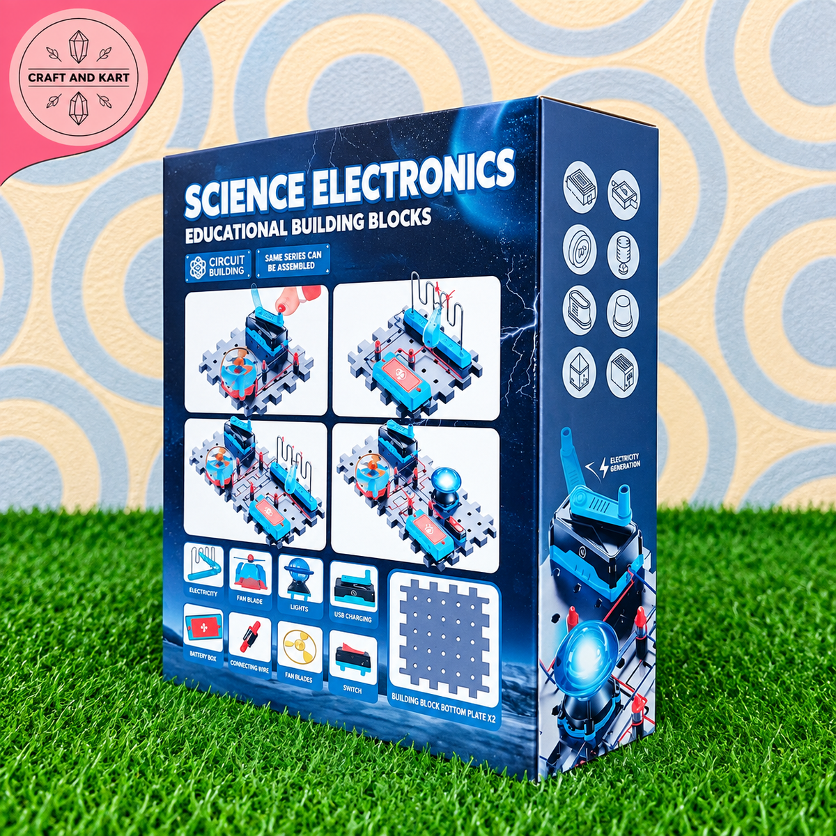 Science Electronics Building Blocks STEM DIY Kit – Educational Electronic Circuit Building Set for Kids 8+