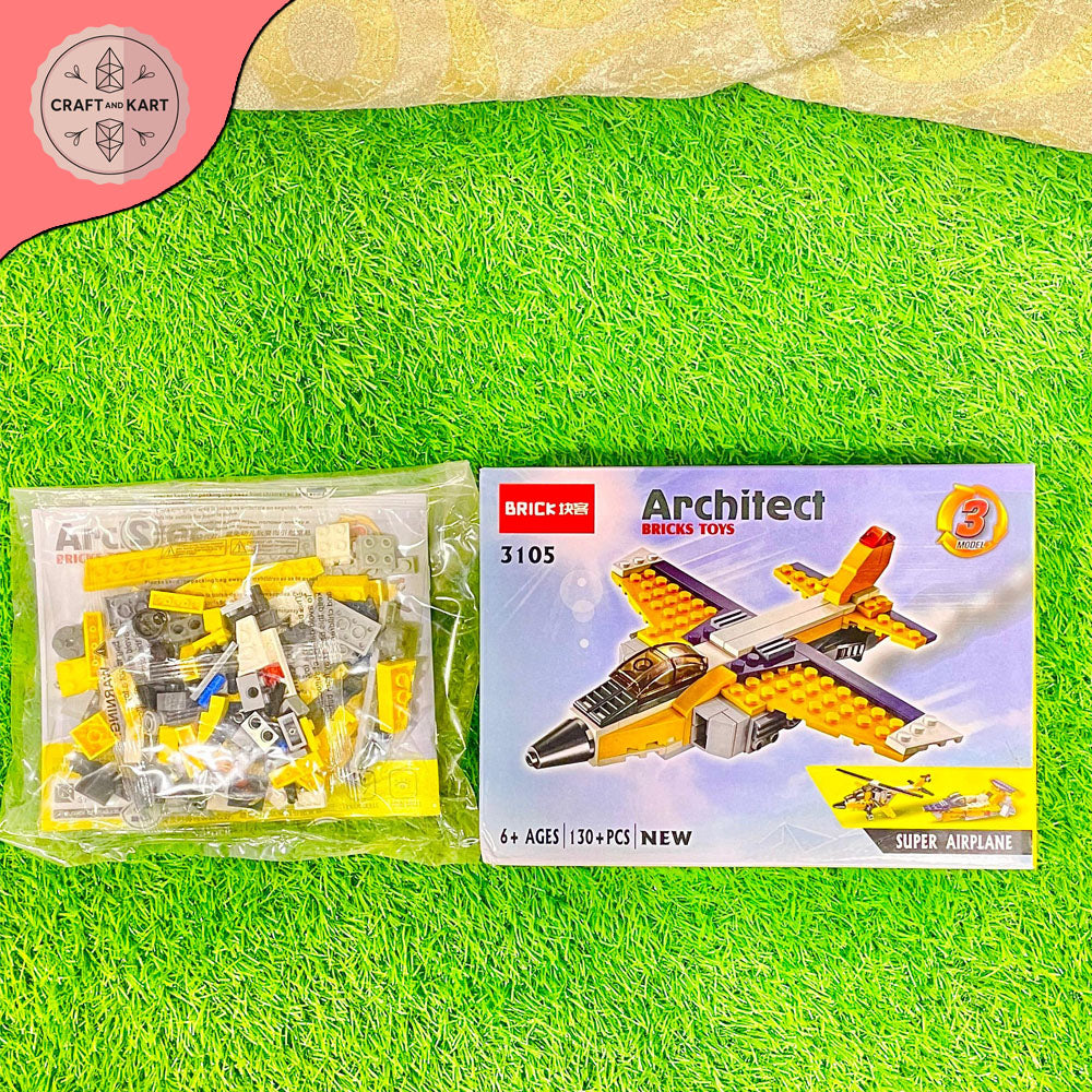 Educational Fun Learning Architect Bricks Super Airplane