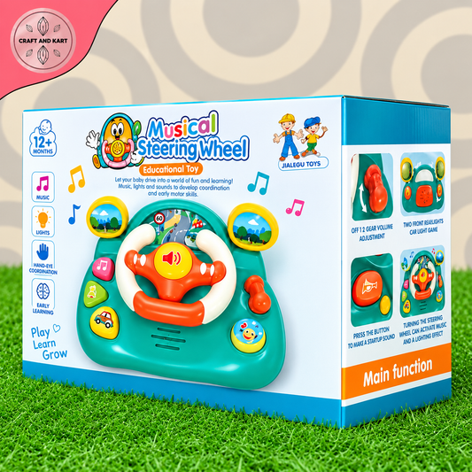 Musical Steering Wheel Educational Toy with Lights & Sounds (12+ Months)