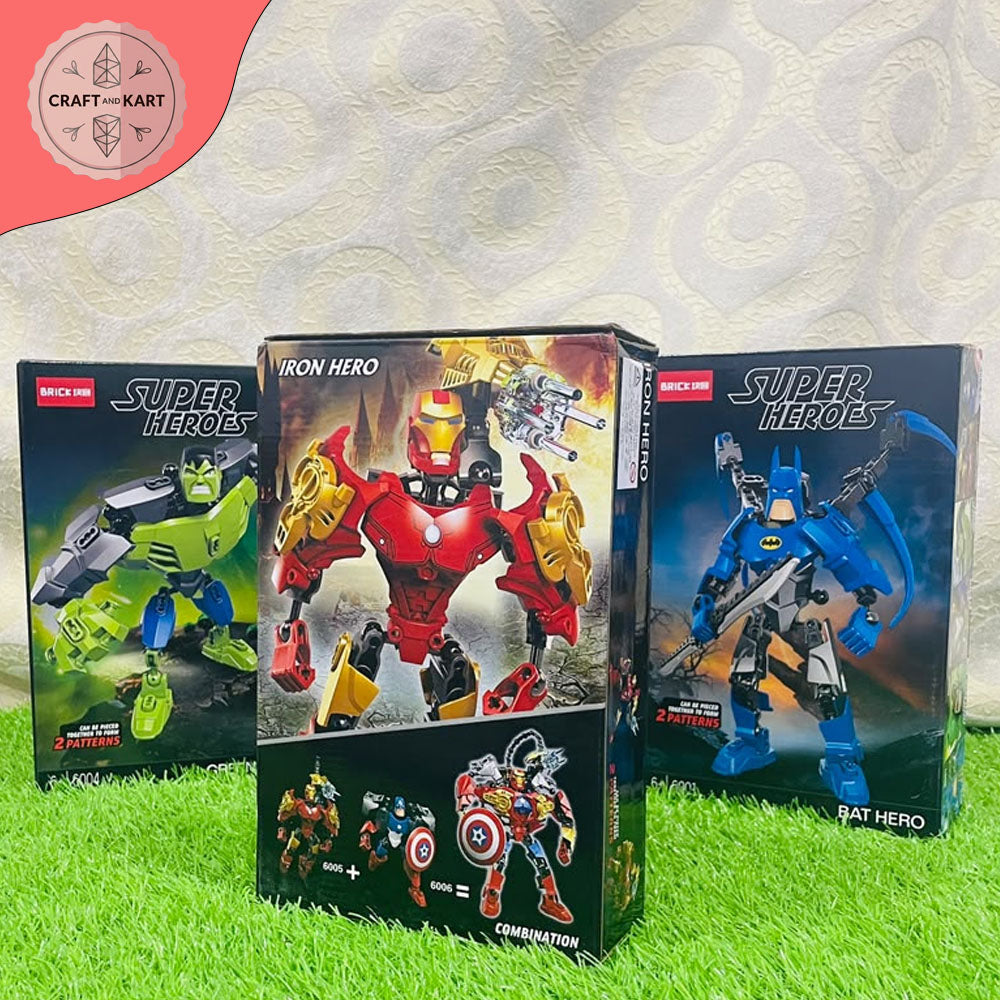 Iron Man Building Blocks Toy for Kids | Super Hero Robot Building Set 2-in-1