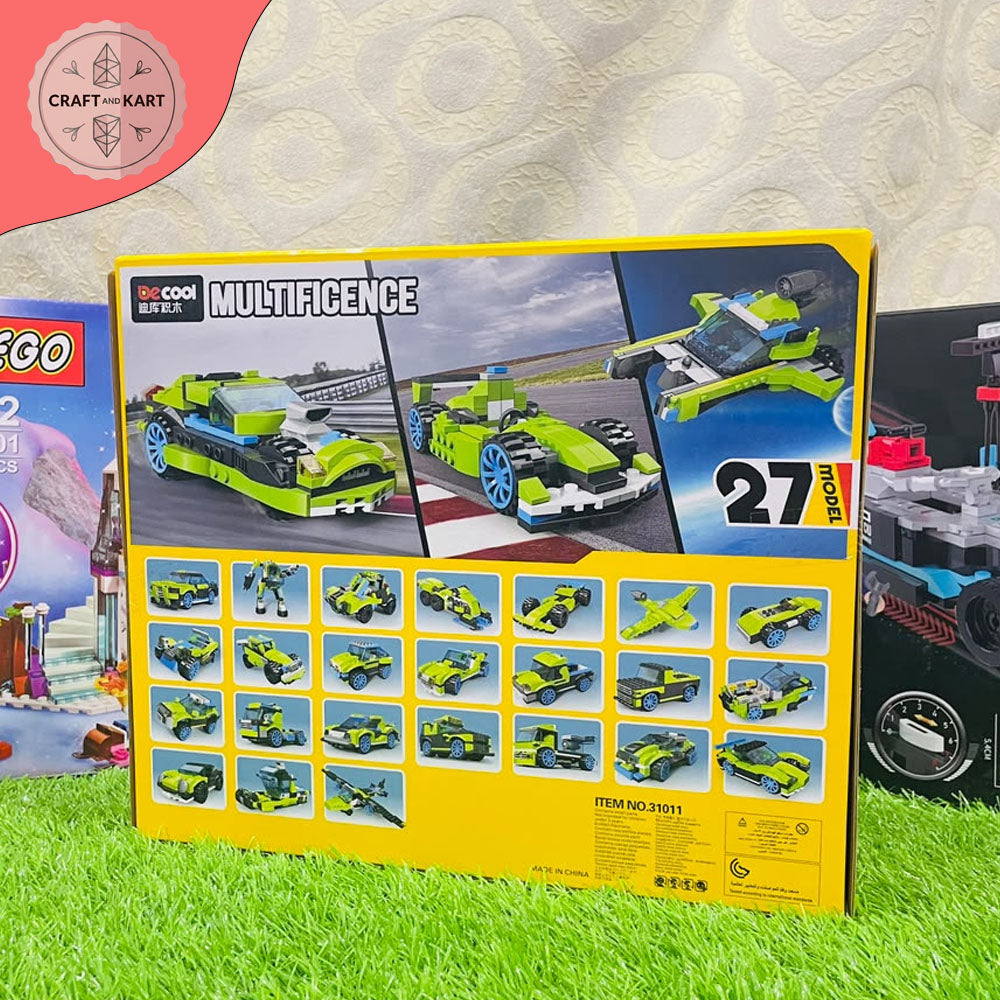 DeCool Rocket Rally Car Building Blocks Set (241+ Pcs) | Lego Compatible Multifigence Sports Racing Car Brick Toy for Kids & Boys Birthday Gift