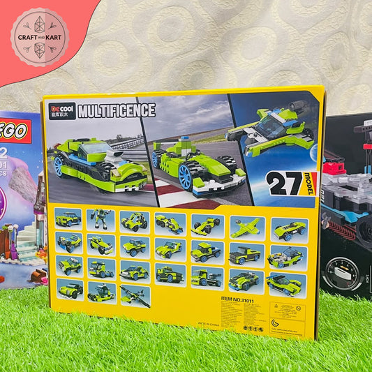 DeCool Rocket Rally Car Building Blocks Set (241+ Pcs) | Lego Compatible Multifigence Sports Racing Car Brick Toy for Kids & Boys Birthday Gift