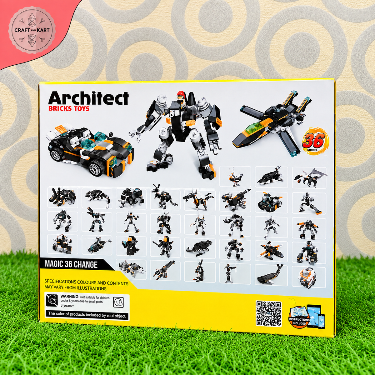 Brick Building Architect 36-in-1 Magic Change Building Bricks Toy Set