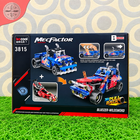 Brick Building Decool MecFactor Pull Back Racing Car Building Blocks Toy