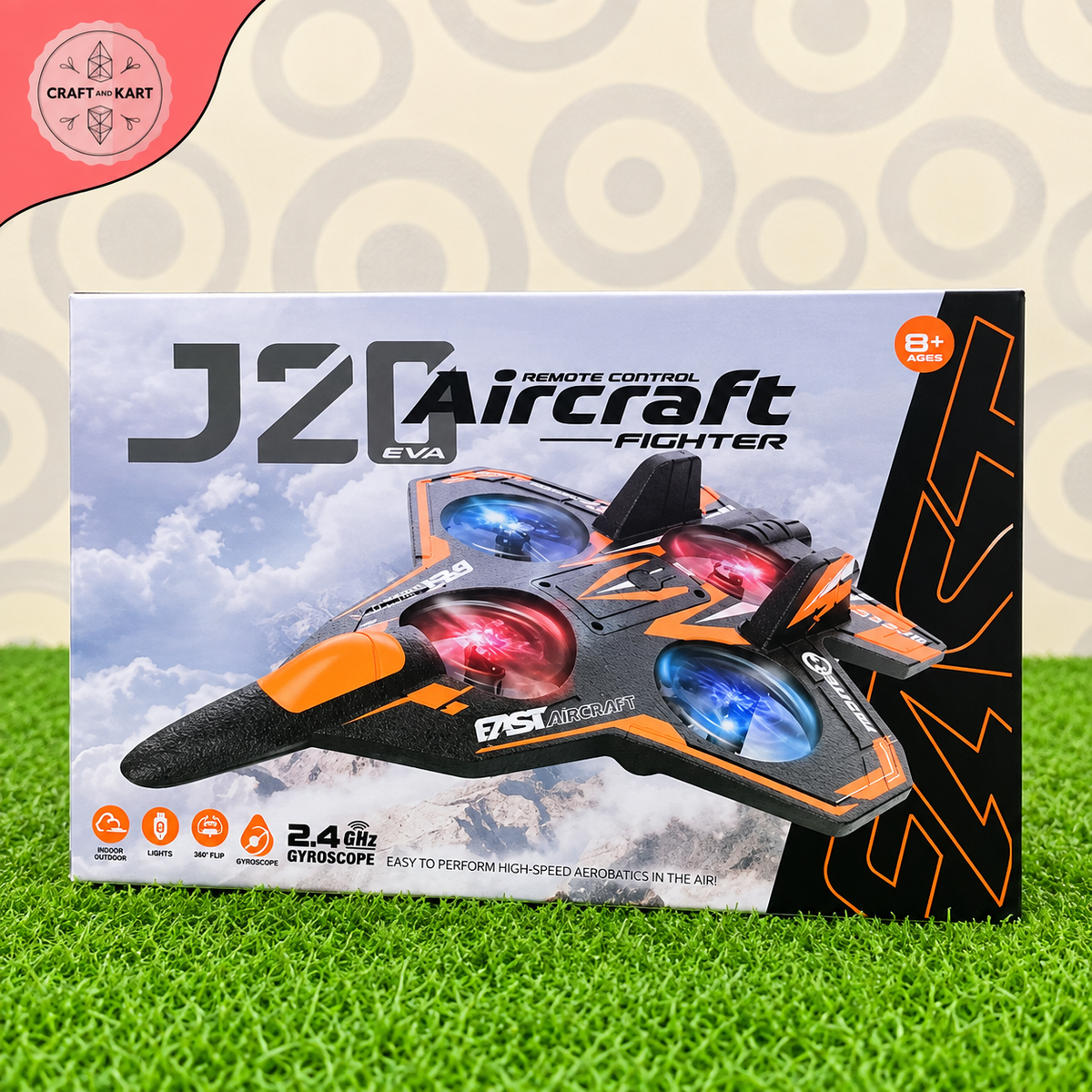 Remote Control JZ Aircraft Fighter Plane Toy – 2.4GHz Gyroscope RC Airplane with High-Speed Aerobatics for Kids 8+