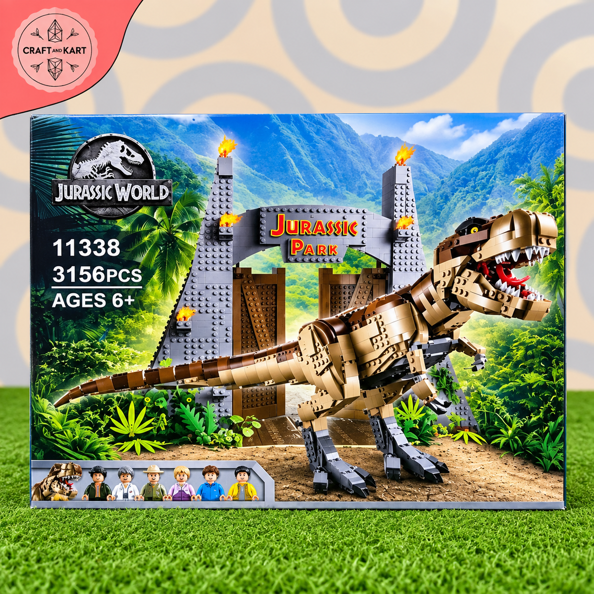 Jurassic World Dinosaur Building Blocks Set 3156 PCS | T-Rex & Jurassic Park STEM Toy | Craft & Kart