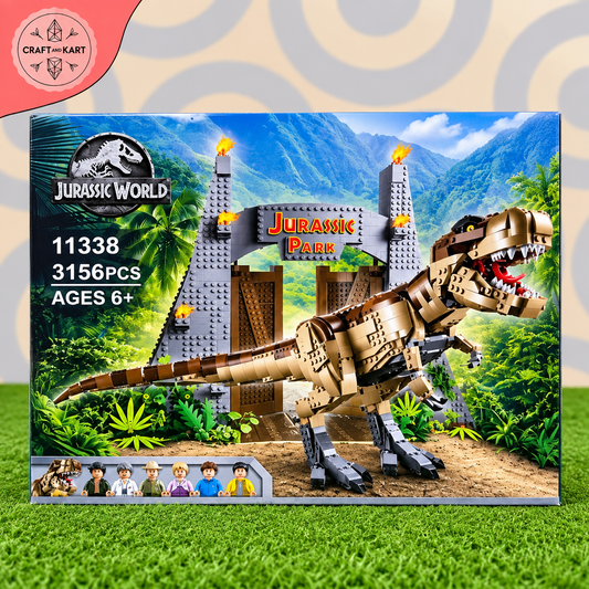 Jurassic World Dinosaur Building Blocks Set 3156 PCS | T-Rex & Jurassic Park STEM Toy | Craft & Kart