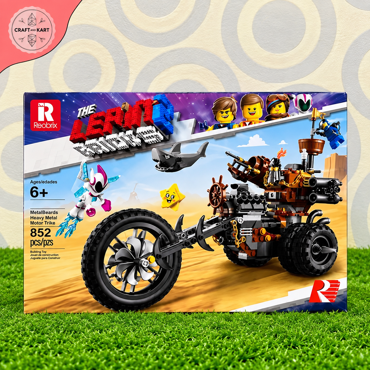 Brick Building Metal Beard's Heavy Motorcycle Building Blocks Set – 852 Pieces DIY Construction Toy for Kids | Craft & Kart