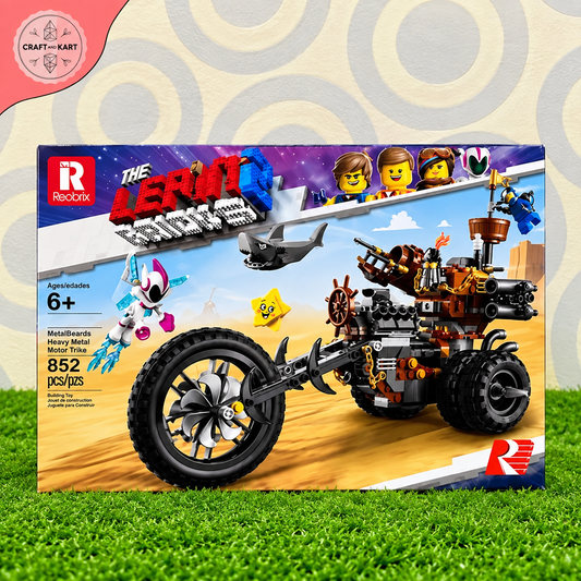 Brick Building Metal Beard's Heavy Motorcycle Building Blocks Set – 852 Pieces DIY Construction Toy for Kids | Craft & Kart