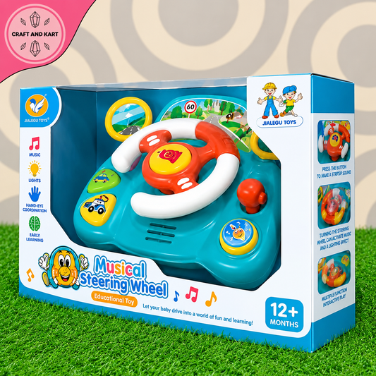 Musical Steering Wheel Educational Toy with Lights & Sounds (12+ Months)