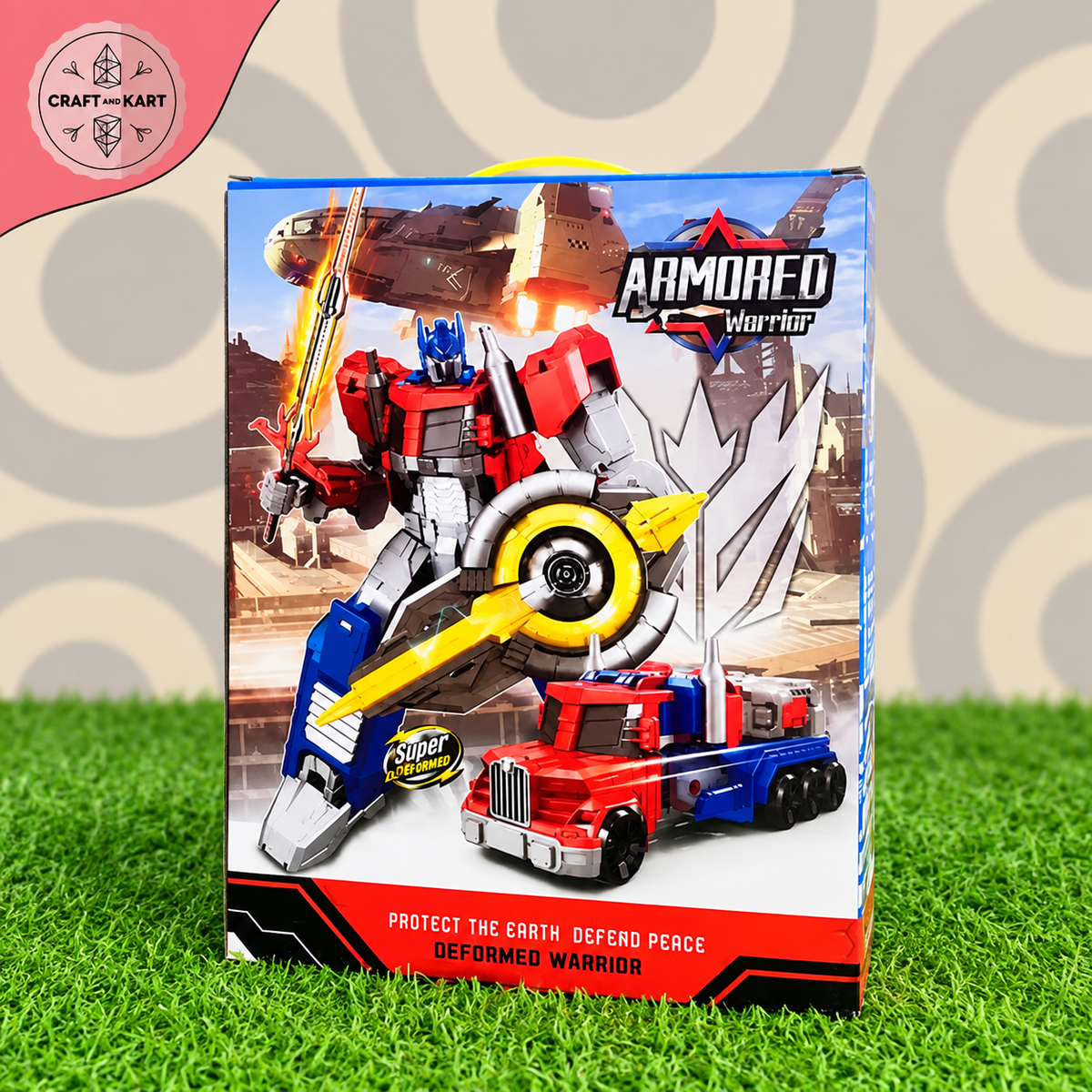 Armored Warrior Semi-Truck to Robot Deformation Toy | 2-in-1 Transforming Deformed Warrior Action Figure with Shield and Sword