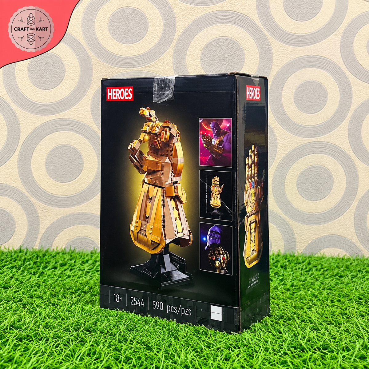 Brick Building Infinity Gauntlet Building Blocks Set – 590 Pieces Super Hero Collectible Display Model for Adults & Teens