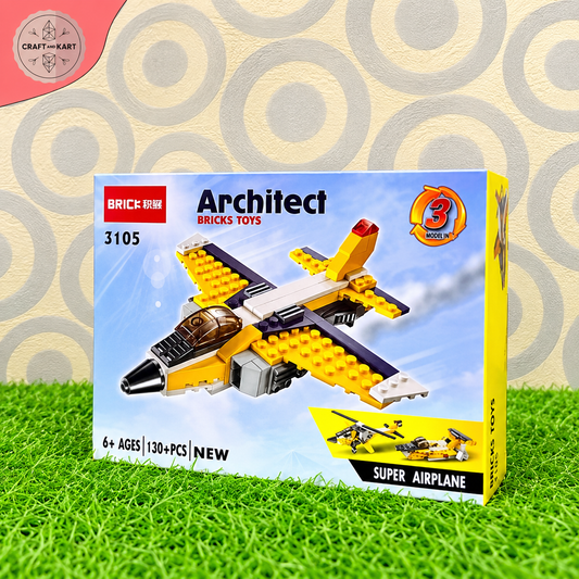 Brick Building Educational Fun Learning Architect Bricks Super Airplane | Craft & Kart