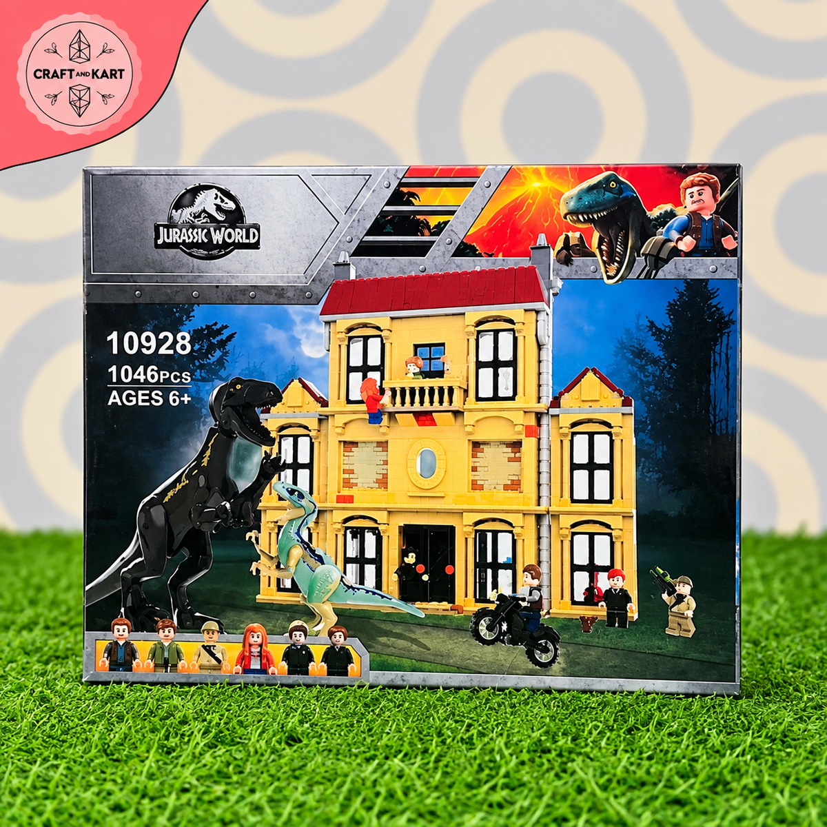 Jurassic World 10928 Dinosaur Building Blocks Set - 1046 PCS Lockwood Estate Lockwood Capture Toy | Craft & Kart