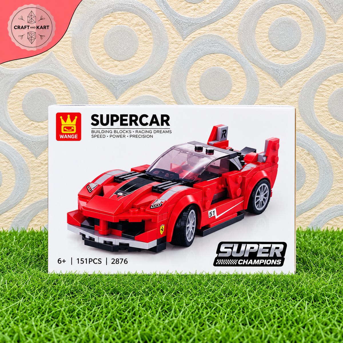 Supercar Building Blocks Set – DIY Racing Car Brick Toy, Speed Champions Sports Car Model for Kids | Craft & Kart