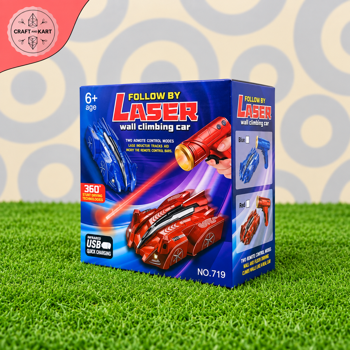 Laser Wall Climbing Car – Remote Control 360° Stunt Car for Kids | Craft & Kart