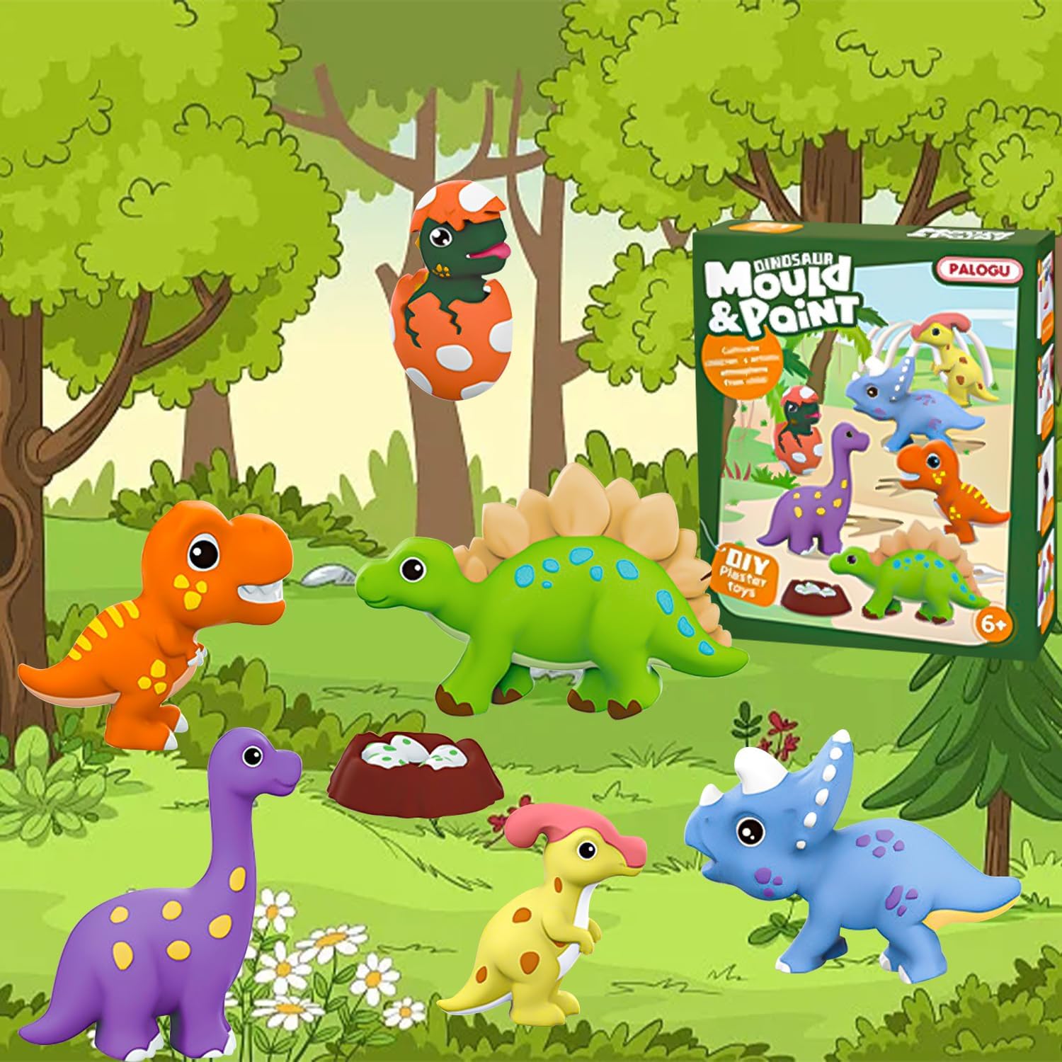 Fun Mould And Paint Dinosaur For Kids