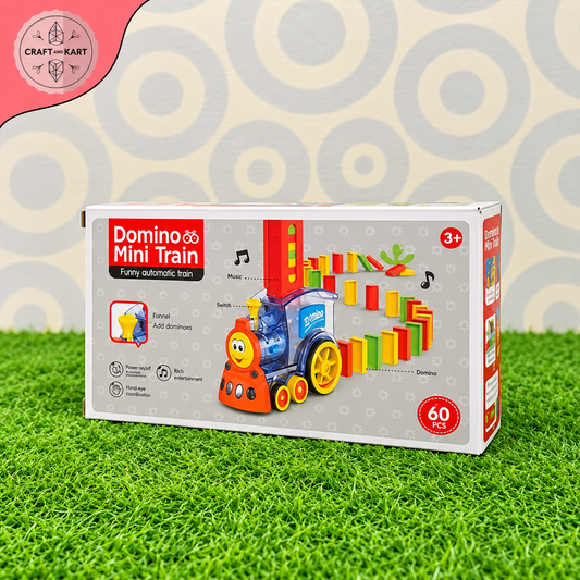 Domino Mini Train Automatic Dominoes Set – 60 Pcs Kids Toy | Craft & Kart