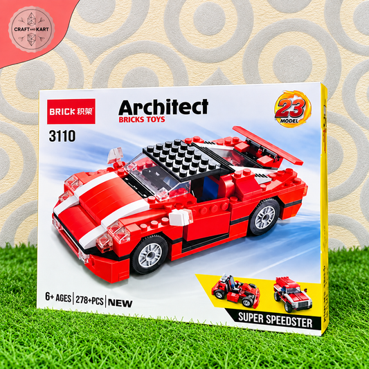 Brick Building Architect Bricks Super Speedster Building Blocks Car Toy | Craft & Kart