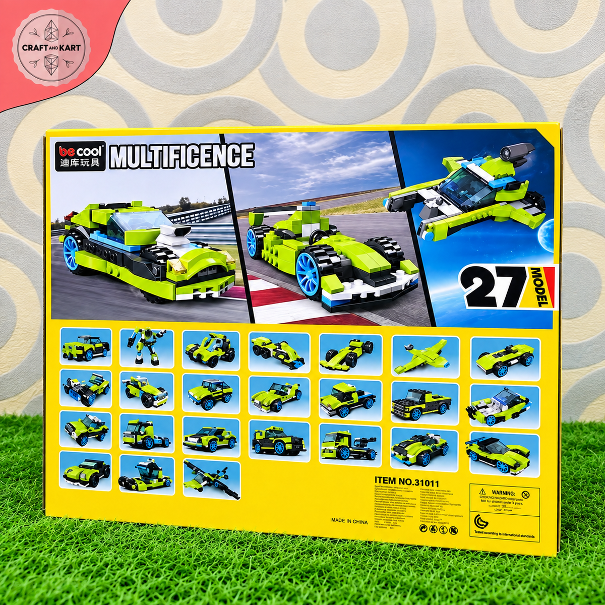 Brick Building DeCool Rocket Rally Car Building Blocks Set (241+ Pcs)