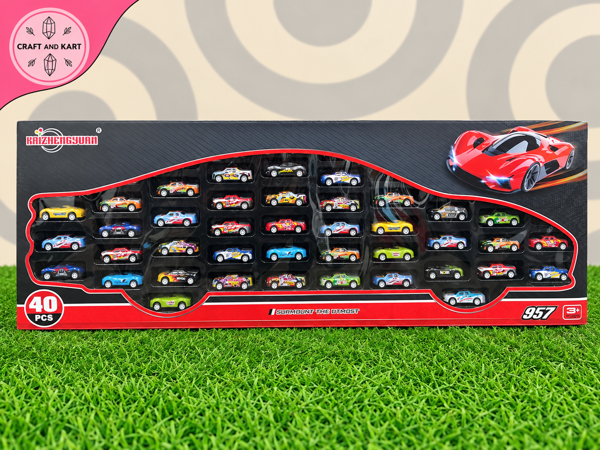 40 PCS Die-Cast Toy Cars Set for Kids – Mini Racing Cars Collection with Colorful Vehicles