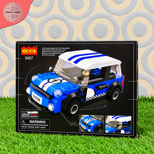 Brick Building COGO Speed Crossing Mini Racing Car Building Blocks Set | 182 Pieces Educational DIY Toy for Kids 6+