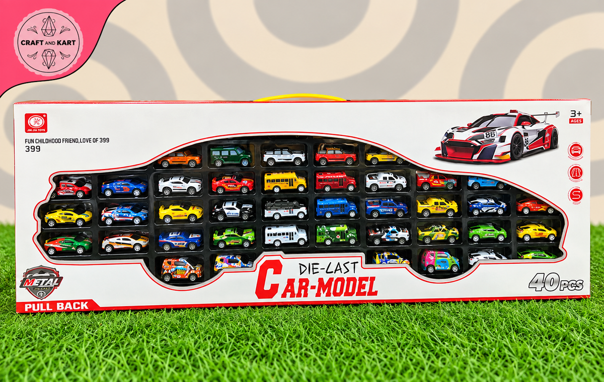 40 PCS Pull Back Die-Cast Toy Cars Set for Kids – Mini Racing Cars Collection & Car Model Toys