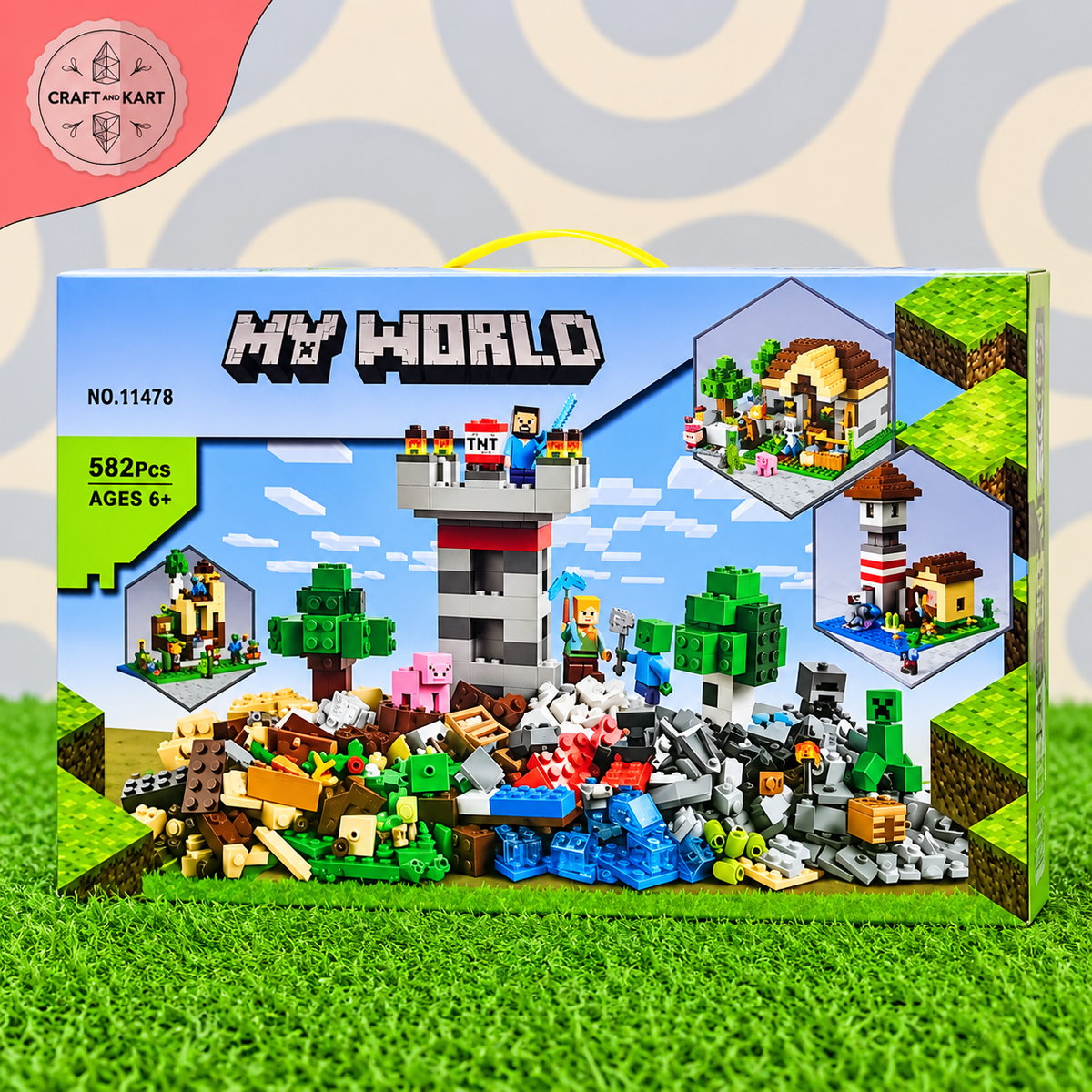 My World 582-Piece 2-in-1 Building Block Set (No. 11478) | Craft & Kart