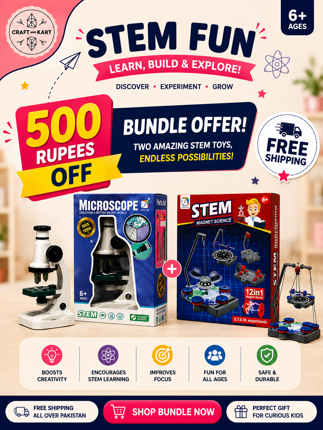 STEM Microscope & Magnetic Science Kit Bundle | Rs. 500 OFF