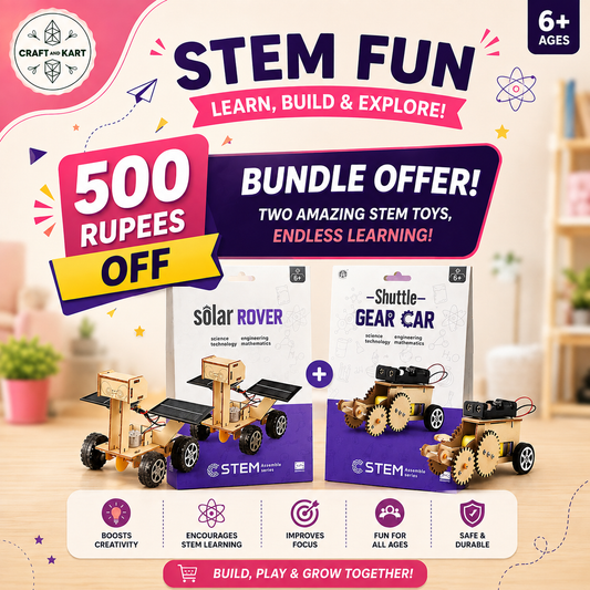 STEM Solar Rover & Gear Car Bundle – 500 Rupees OFF | Craft and Kart | Craft & Kart