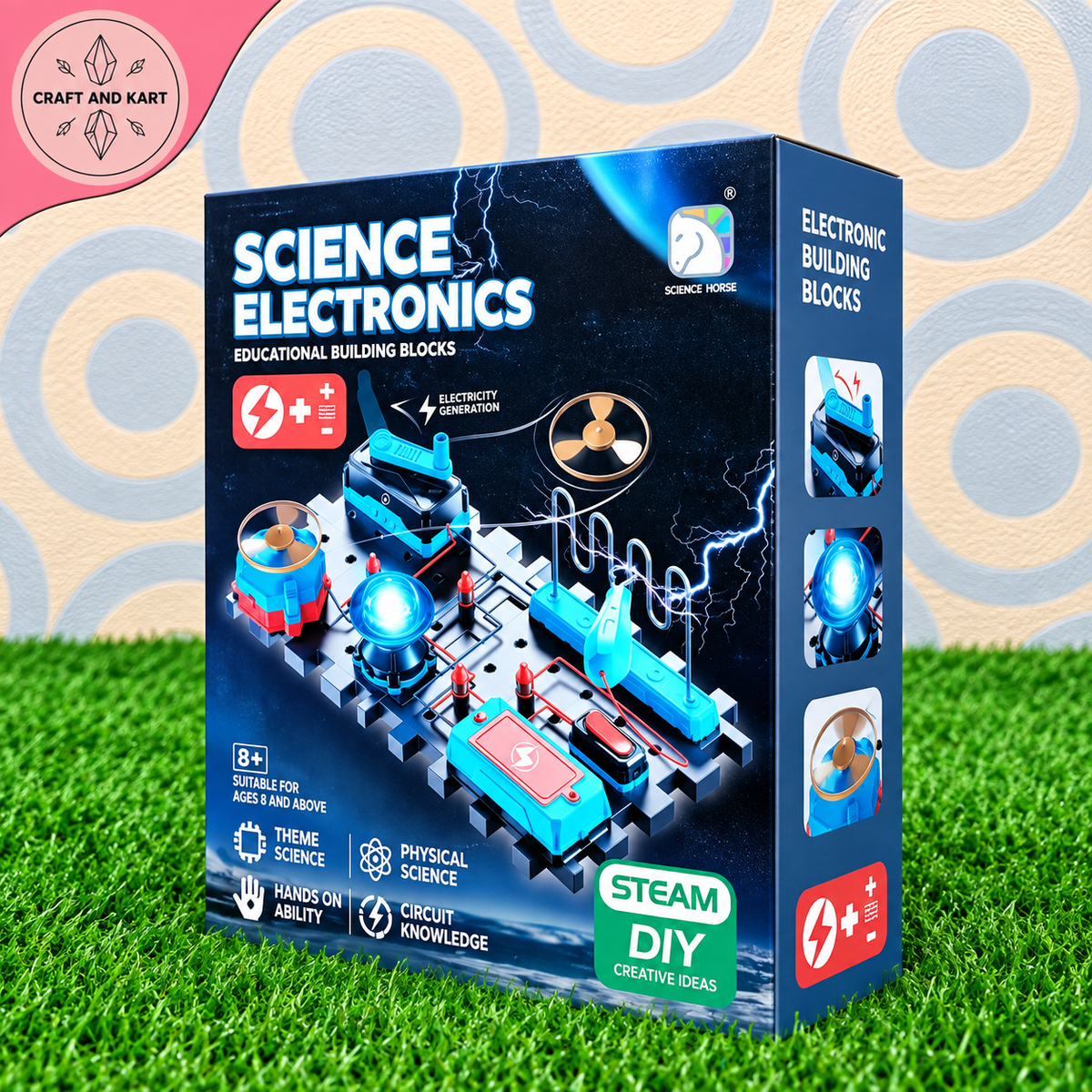 Science Electronics Building Blocks STEM DIY Kit – Educational Electronic Circuit Building Set for Kids 8+ | Craft & Kart