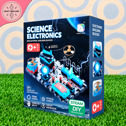 Science Electronics Building Blocks STEM DIY Kit – Educational Electronic Circuit Building Set for Kids 8+ | Craft & Kart