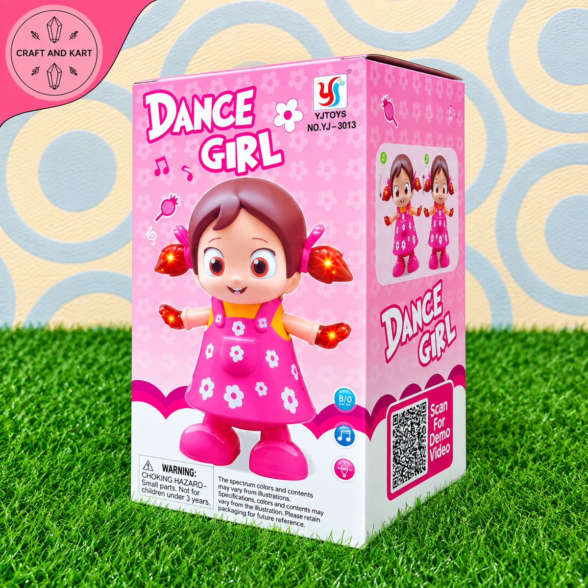 Dancing Girl Musical Toy – Singing & Dancing Interactive Doll with Flashing LED Lights for Kids | Craft & Kart