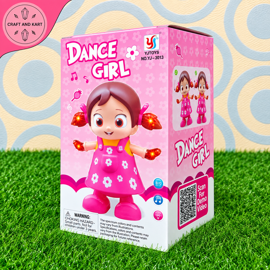 Dancing Girl Musical Toy – Singing & Dancing Interactive Doll with Flashing LED Lights for Kids | Craft & Kart