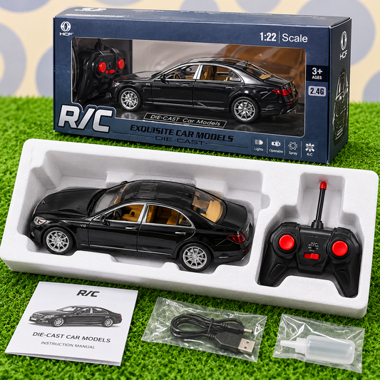 Mercedes-Benz S-Class Style 1:22 Scale RC Die-Cast Car | 2.4G Remote Control Luxury Sedan with Lights