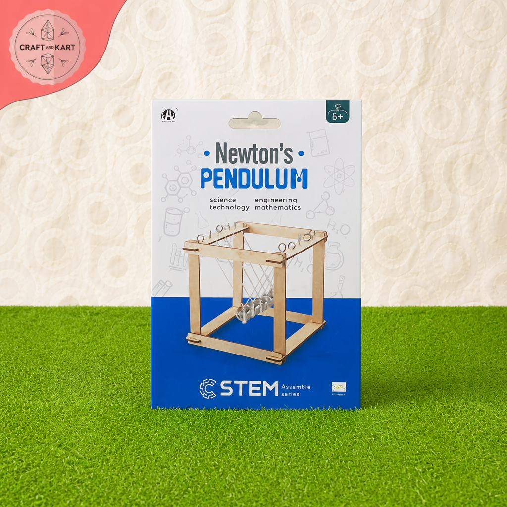 DIY Newton's Cradle Pendulum Wooden STEM Kit for Kids (Ages 6+) – Educational Physics & Science Experiment Assembly Model Toy