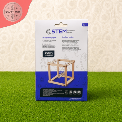 DIY Newton's Cradle Pendulum Wooden STEM Kit for Kids (Ages 6+) – Educational Physics & Science Experiment Assembly Model Toy