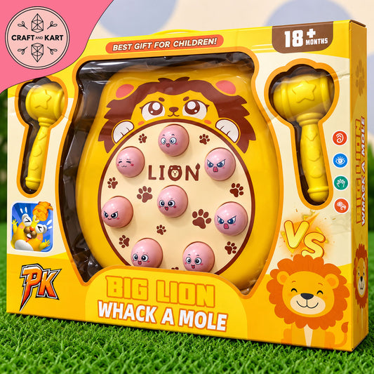 Big Lion Whack A Mole Game for Kids 18+ Months | Interactive Hammer Pounding Toy