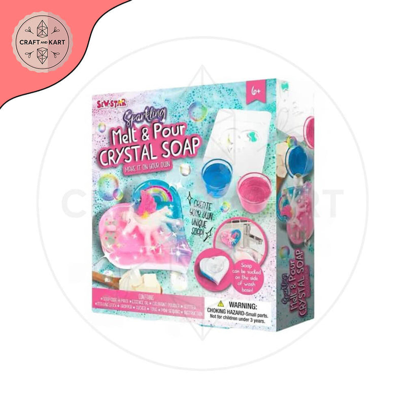 DIY Craft Sparkling melt And Crystal Soap Unicorn
