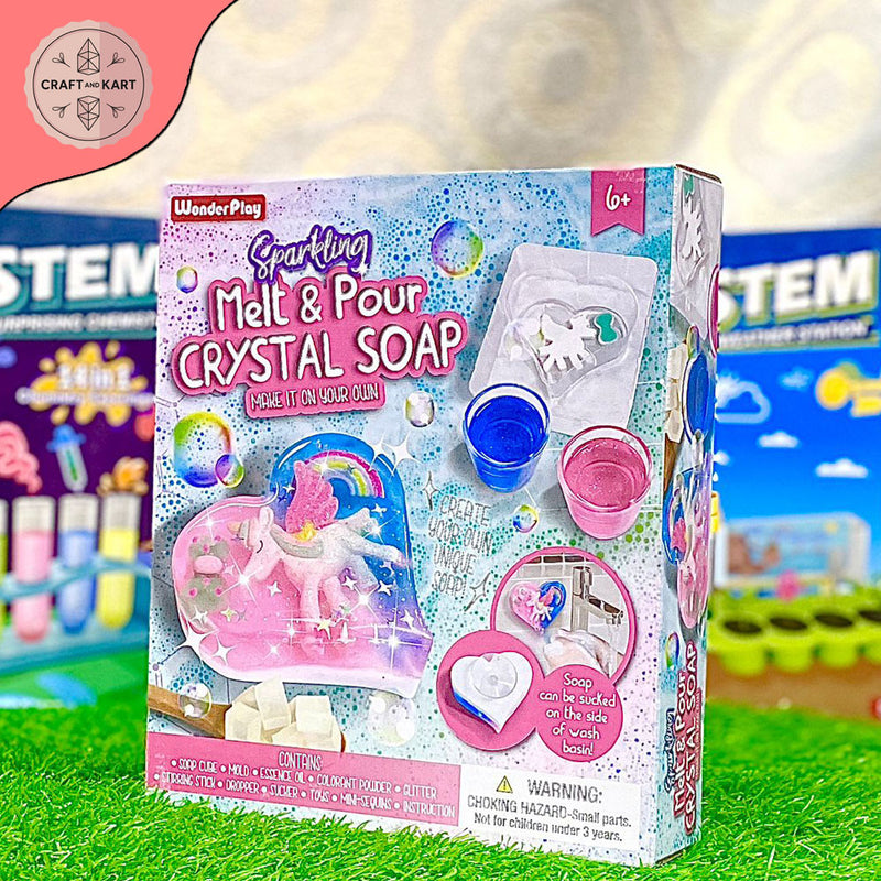 DIY Craft Sparkling melt And Crystal Soap Unicorn