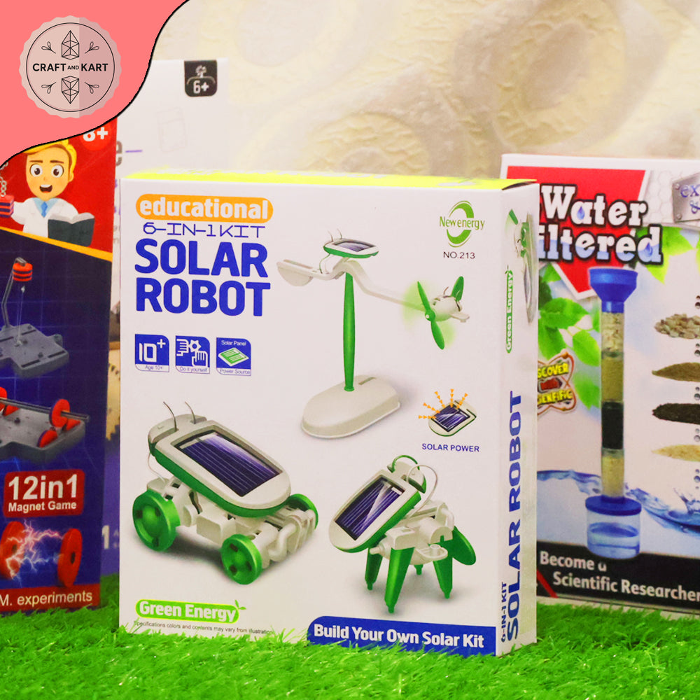 6 in 1 Solar Robot DIY STEM Educational Kit Build Your Own Robot Kit Powered by the Sun with Solar Panel