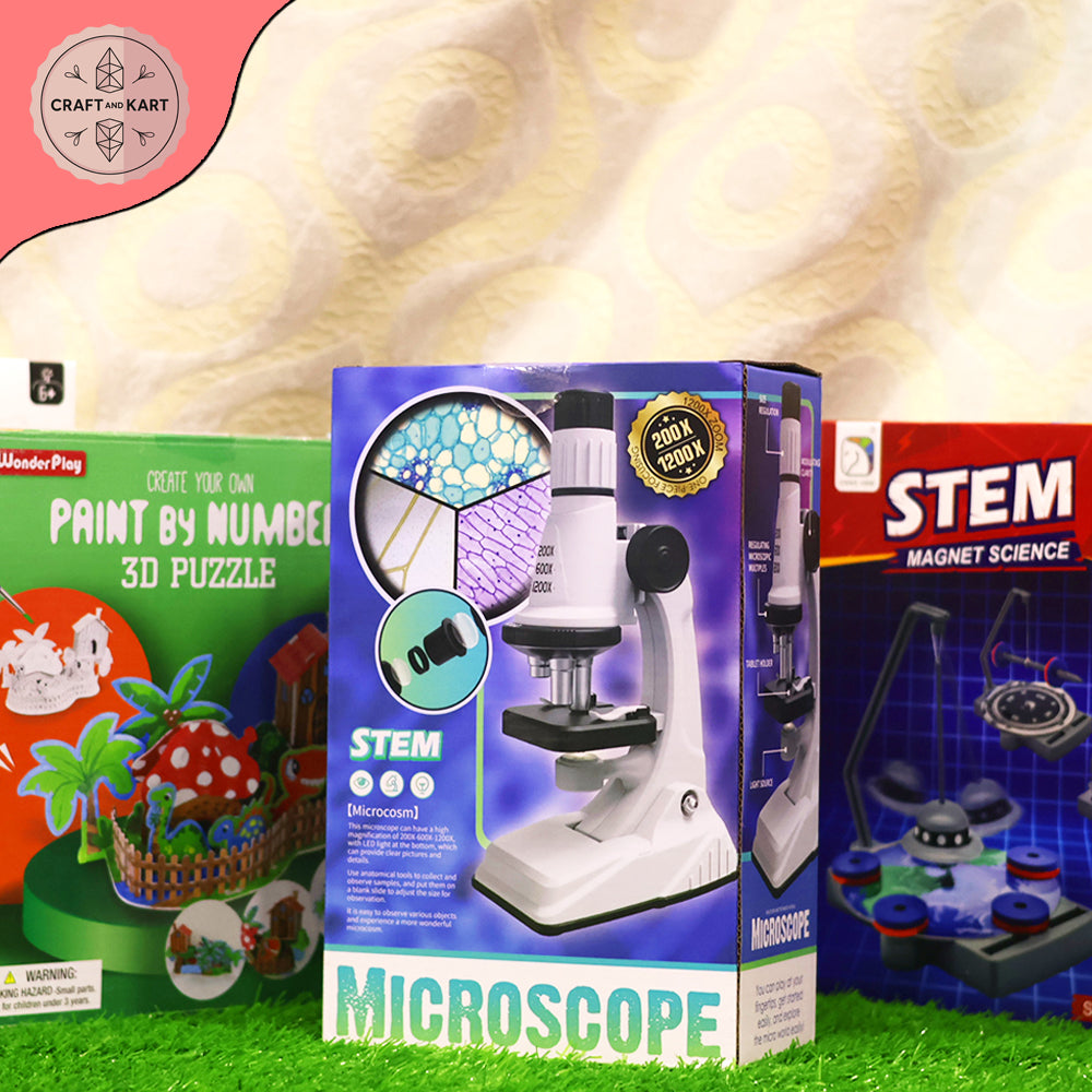 Kids Science Microscope Kit 1200X – LED STEM Educational Toy