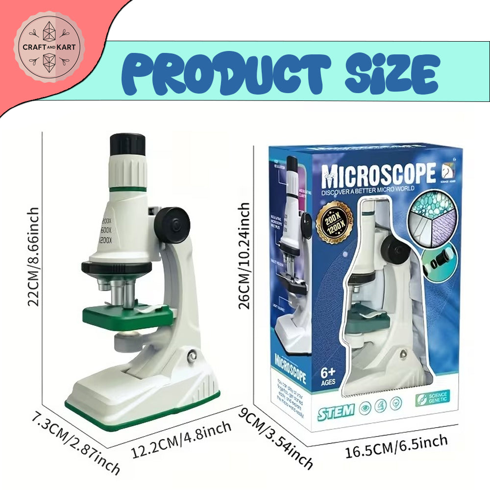 Kids Science Microscope Kit 1200X – LED STEM Educational Toy