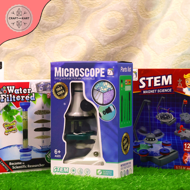 Kids Science Microscope Kit 1200X – LED STEM Educational Toy