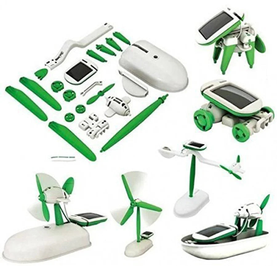 6 in 1 Solar Robot DIY STEM Educational Kit Build Your Own Robot Kit Powered by the Sun with Solar Panel