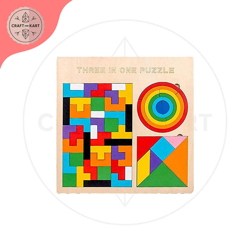 3 in 1 Wooden Puzzle For Kids